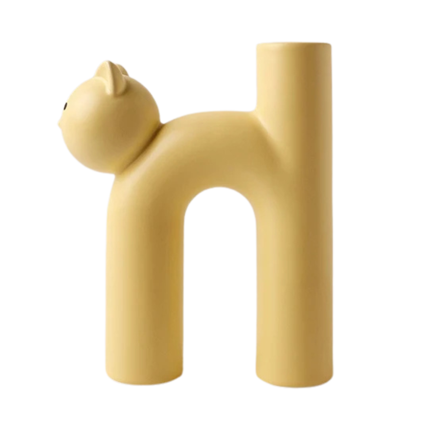 Ceramic Cat Flower Vase