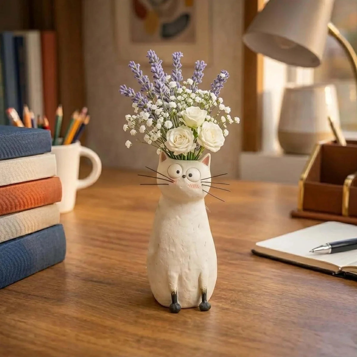 Katzenvase mit Glasur – Ansicht 3