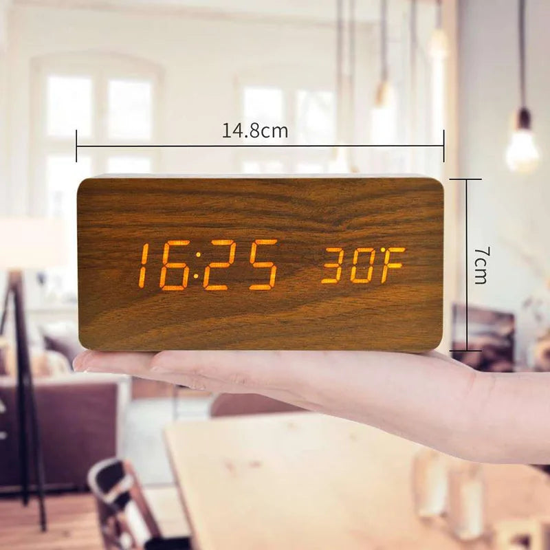 Wooden LED Alarm Clock