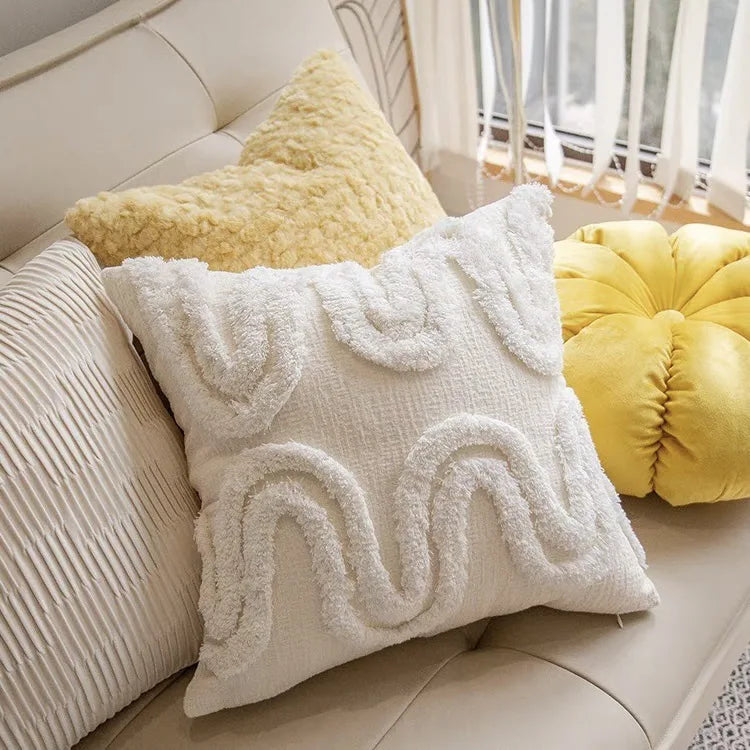 Embroidered Tufted Cushion Case