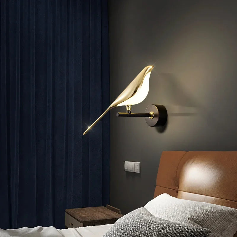 Golden Magpie Wall Lamp