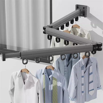 Ausklappbarer Wand-Wäscheständer aus Aluminium