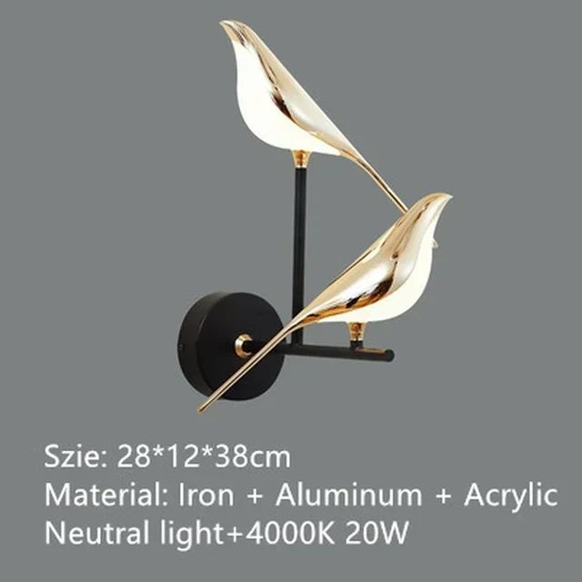 Golden Magpie Wall Lamp