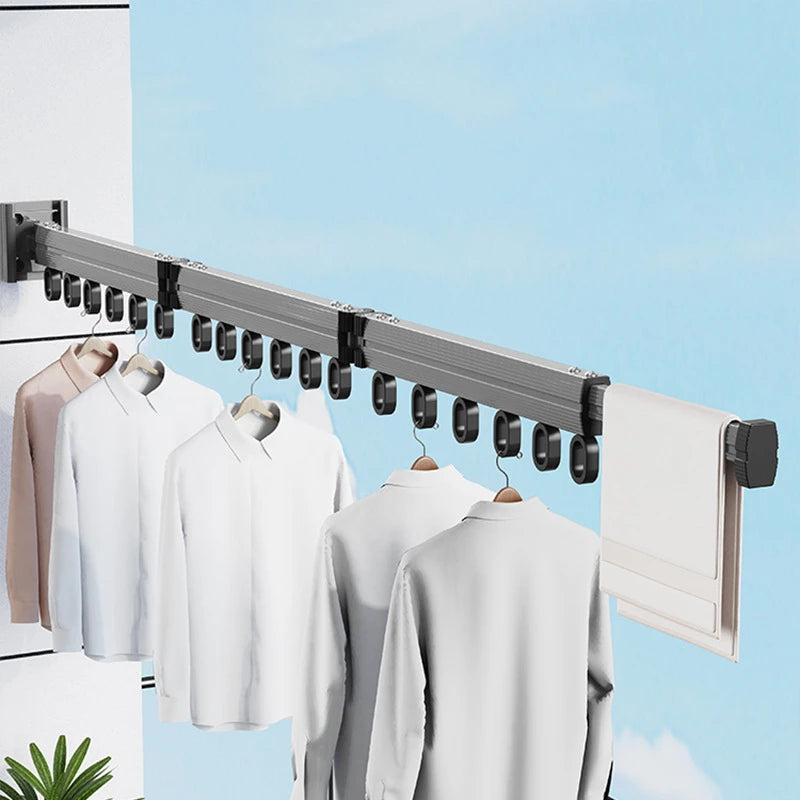 Ausklappbarer Wand-Wäscheständer aus Aluminium – Ansicht 2