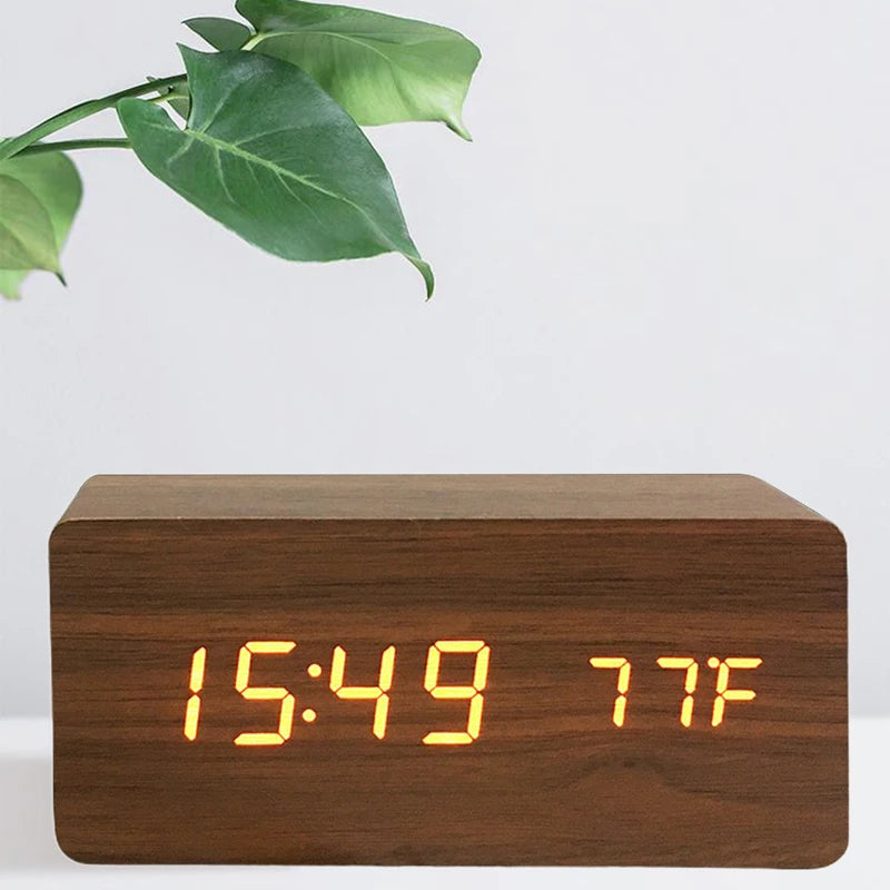 Wooden LED Alarm Clock