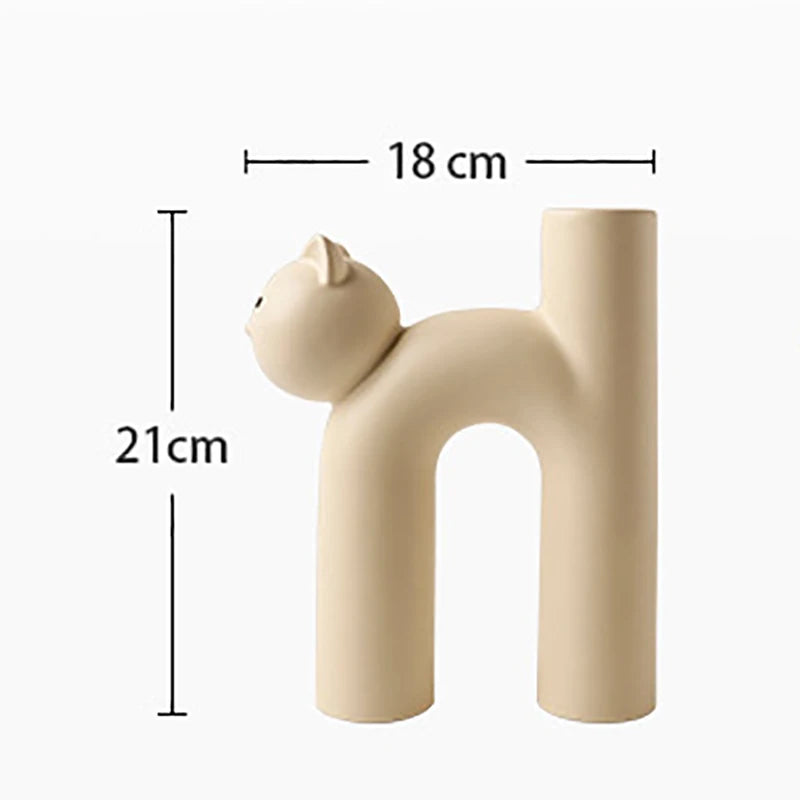 Ceramic Cat Flower Vase