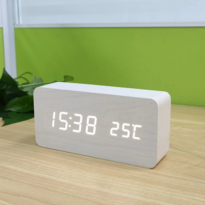 Wooden LED Alarm Clock
